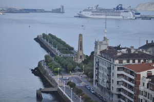 Puerto de cruceros de Bilbao desde el Puente Colgante