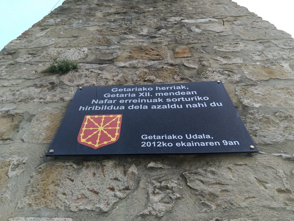 Cartel de reino de Navarra en Getaria, qué ver en Getaria