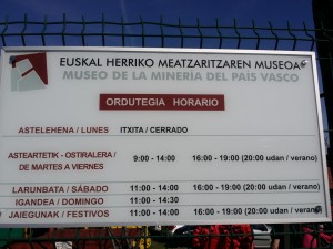Horario museo de la minería del País Vasco