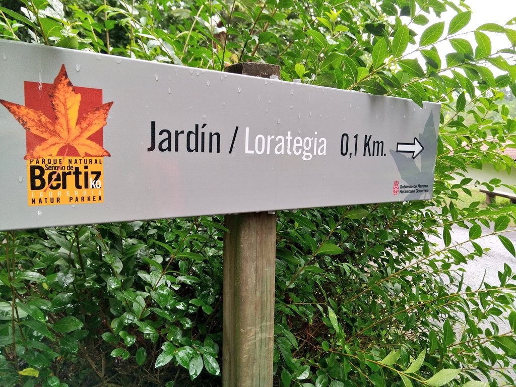 Sign of the Garden of the Natural Park of the Señorio de Bertiz