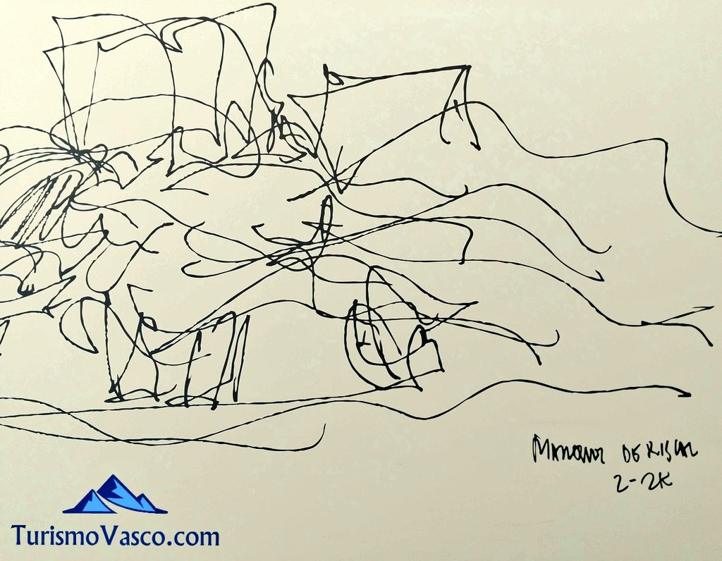 Sketch of Marqués de Riscal winery hotel