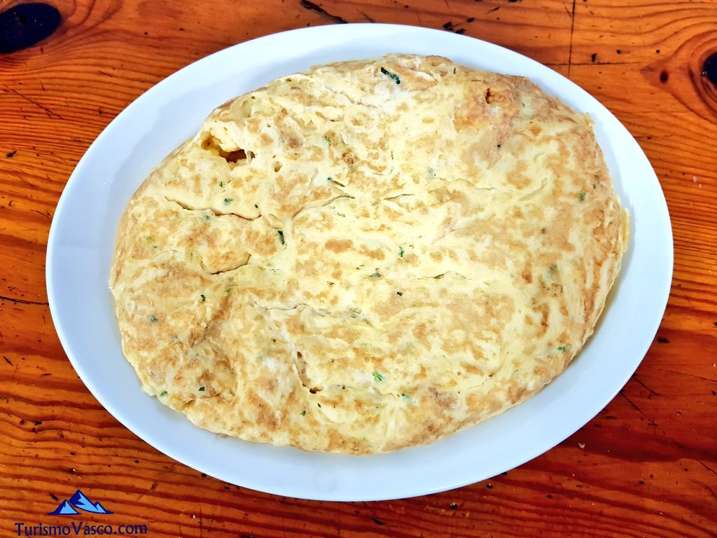 Tortilla de bacalao, Oiarbide sagardotegia