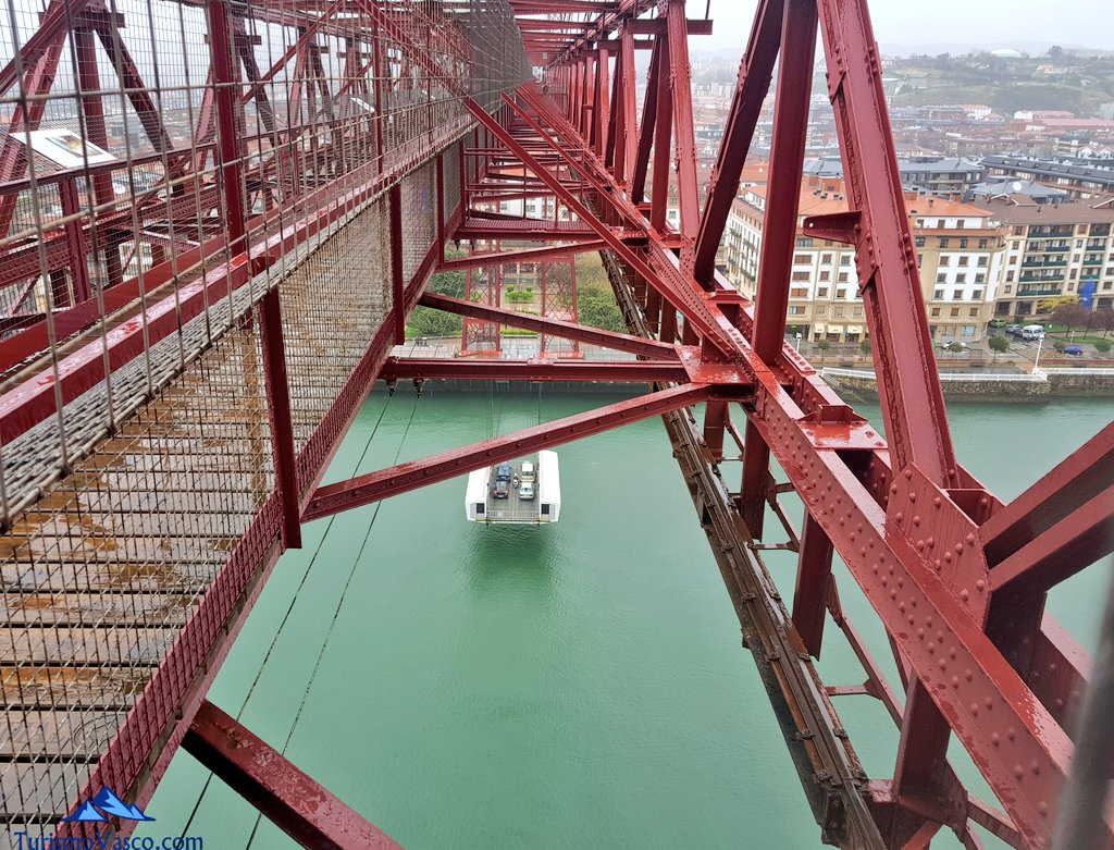 Barquilla del Puente Bizkaia vista desde la pasarela superior