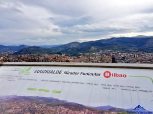 Panel informativo sobre Bilbao en Artxanda