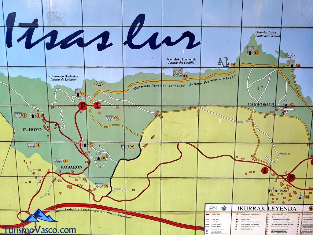 cartel Paseo de Itsaslur, ruta Pobeña Kobaron