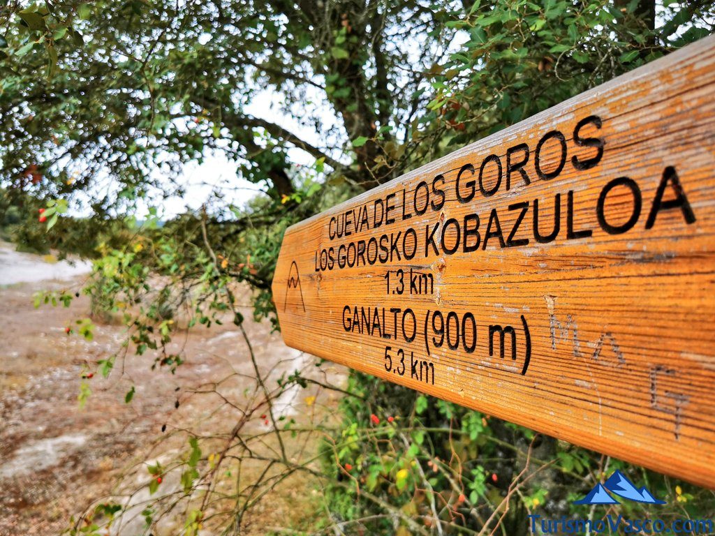 goros cave sign, Los Goros cave route, Los Goros cave route