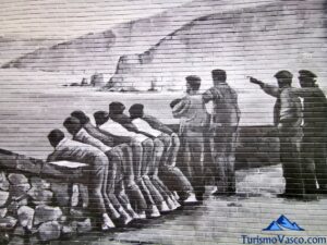 mural de bermeo, pescadores en la costa, qué ver Bermeo
