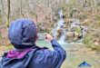 fotografiando las cascadas de la Tobería en Andoin, cascadas de Araba, cascadas de Euskadi