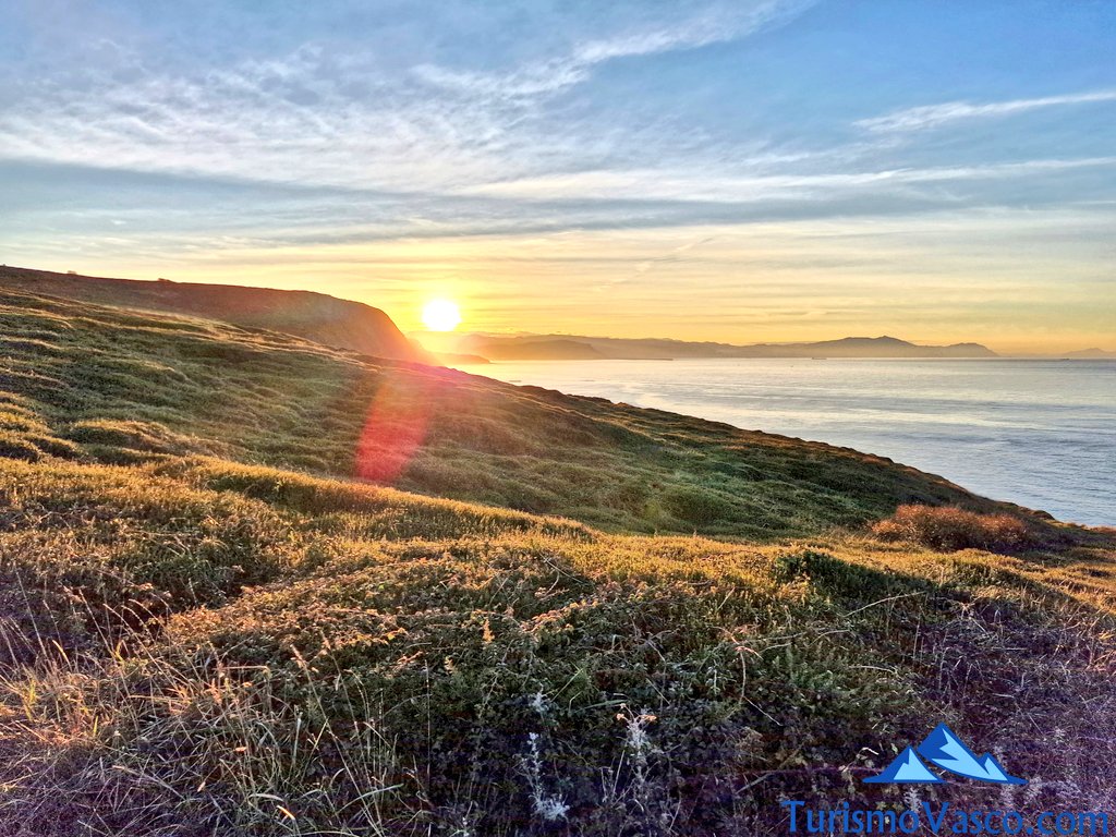 sunset in the flysch of Bizkaia, sunset in the Basque Country