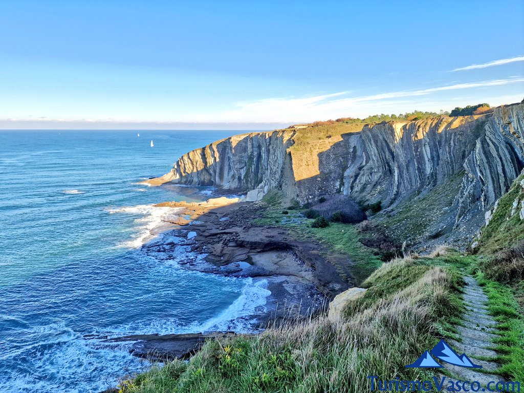 bajada a la cala tunelboca, flysch de bizkaia, getxo