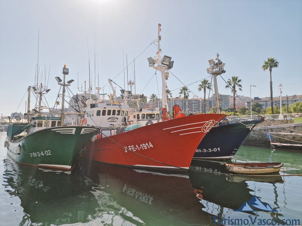 barcos en el puerto de santurtzi