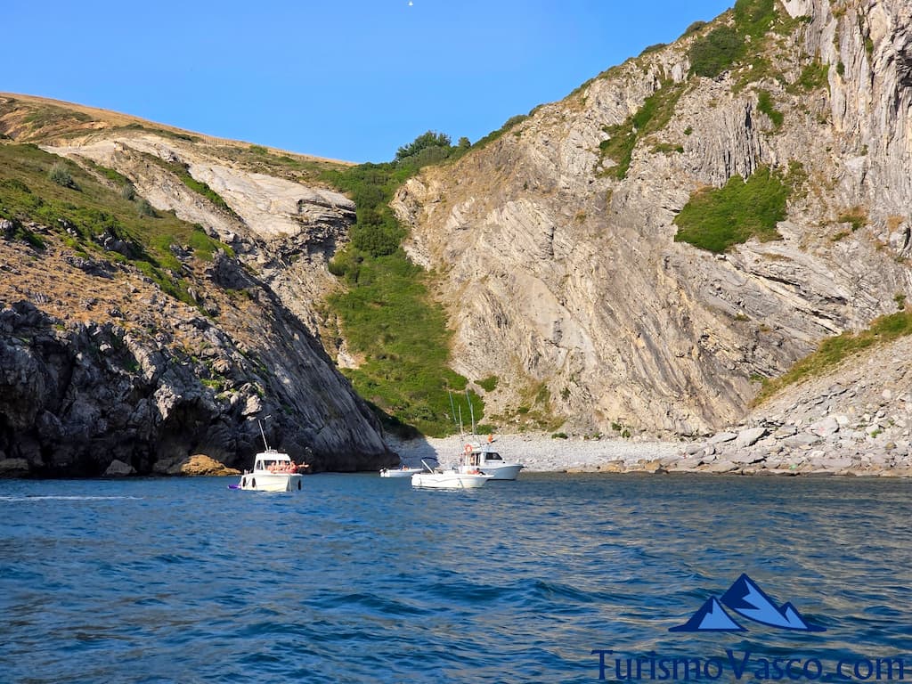 ruta en barco en gorliz, acantilados del castillito